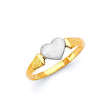 Heart Ladies Ring in 14K Two-Tone Gold