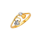 Heart Ladies Ring in 14K Two-Tone Gold