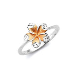 Flower Ladies Ring in 14K Two-Tone Gold