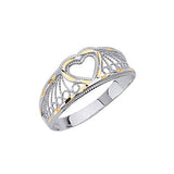 Heart Ladies Ring in 14K Two-Tone Gold