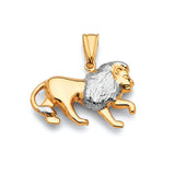 Cat Mens Pendant in 14K Two-Tone Gold