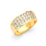 White CZ Channel Ladies Ring in 14K Gold