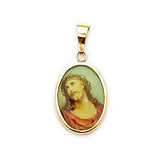 Multi-Color Enamel Baptism Kids Pendant in 14K Gold