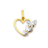 Heart Ladies Pendant in 14K Two-Tone Gold