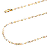 Solid Valentino Chain in 14K Tri-Color Gold