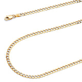 Solid Cuban Chain in 14K Two-Tone Gold