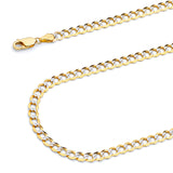 Solid Cuban Chain in 14K Two-Tone Gold