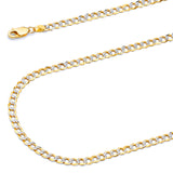 Solid Cuban Chain in 14K Two-Tone Gold