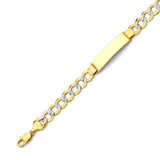 Cuban Mens ID Bracelet In 14K Two-Tone Gold