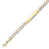 Cuban Unisex ID Bracelet In 14K Two-Tone Gold