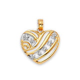 Heart Ladies Pendant in 14K Two-Tone Gold