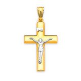 Crucifix Pendant in 14K Two-Tone Gold