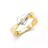 Heart Ladies Ring in 14K Two-Tone Gold