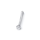 White CZ Nose Ring in 14K White Gold