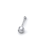 White CZ Nose Ring in 14K White Gold