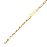 6 inch Mexican Kids Border ID Bracelet In 14K Gold