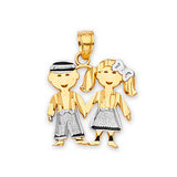 Kids Pendant in 14K Two-Tone Gold