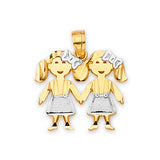 Kids Pendant in 14K Two-Tone Gold