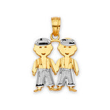 Kids Pendant in 14K Two-Tone Gold