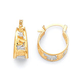 Bangle Hoop Earrings in 14K Two-Tone Gold