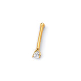 White CZ Nose Ring in 14K Gold