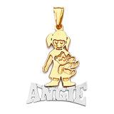 Personalized Kids Pendant in 14K Two-Tone Gold