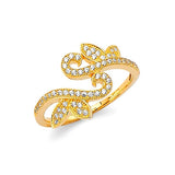 White CZ Fancy Ladies Ring in 14K Gold