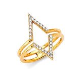 White CZ Fancy Ladies Ring in 14K Gold