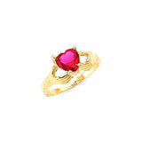 Red CZ Kids Ring in 14K Gold