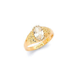 White CZ Kids Ring in 14K Gold