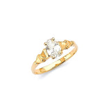 White CZ Kids Ring in 14K Gold