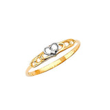 Heart Ladies Ring in 14K Two-Tone Gold