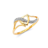 Heart Ladies Ring in 14K Two-Tone Gold