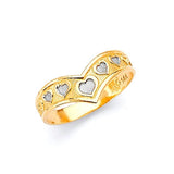 Heart Ladies Ring in 14K Two-Tone Gold