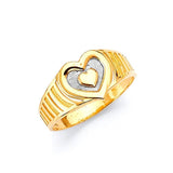 Heart Ladies Ring in 14K Two-Tone Gold