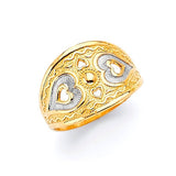 Heart Ladies Ring in 14K Two-Tone Gold