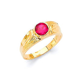 Red CZ Ladies Ring in 14K Gold