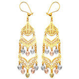 Chandelier Earrings in 14K Tri-Color Gold