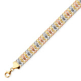 Fancy Ladies Ornate Bracelet In 14K Tri-Color Gold