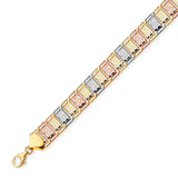 Fancy Ladies Ornate Bracelet In 14K Tri-Color Gold