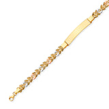 Fancy Ladies ID Bracelet In 14K Tri-Color Gold