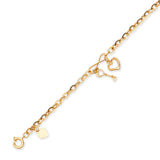 Ladies Key Charm Bracelet In 14K Gold