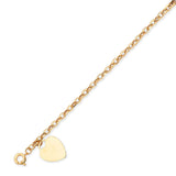 Ladies Heart Charm Bracelet In 14K Gold