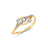 White CZ Ladies Ring in 14K Gold