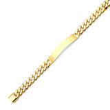 Cuban Mens ID Bracelet In 14K Gold