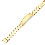 Cuban Mens Border ID Bracelet In 14K Gold