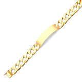 Cuban Mens ID Bracelet In 14K Gold