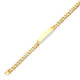 Cuban Mens ID Bracelet In 14K Gold