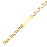 Cuban Mens ID Bracelet In 14K Gold