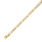 Figaro Mens Link Bracelet In 14K Gold